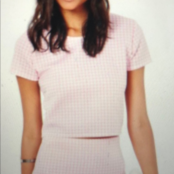 Missguided pink white skirt and match top size S M - Picture 5 of 6
